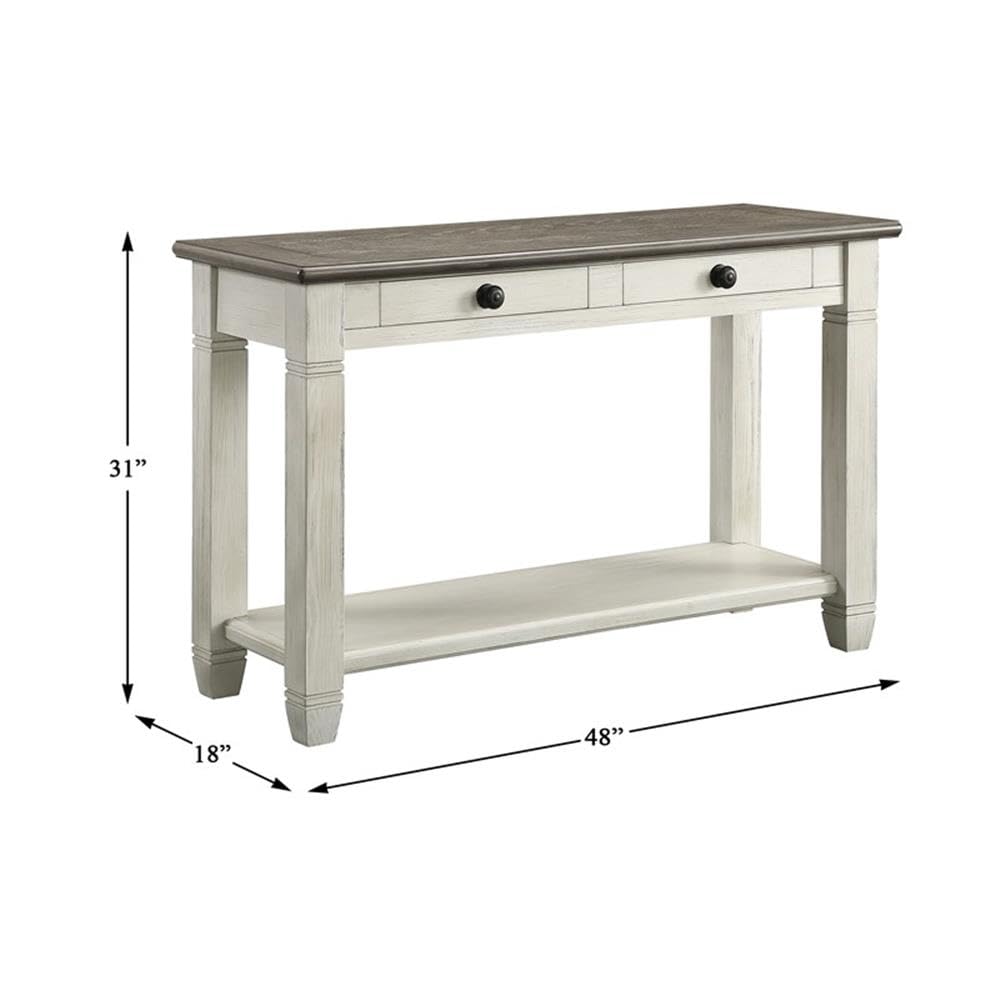 2-Tone Wood Console Table with 2 Drawers Z74216
