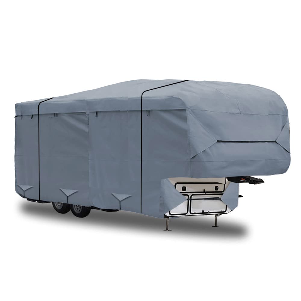 5th Wheel RV Trailer Cover 5 Layers with Windproof Side-Straps Heavy Duty 24' - 26' O218