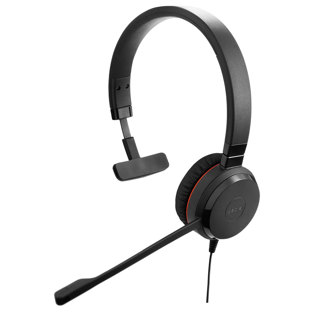 Wired Single-Ear Headset with Mic, Noise-Canceling Microphone, Black H1387