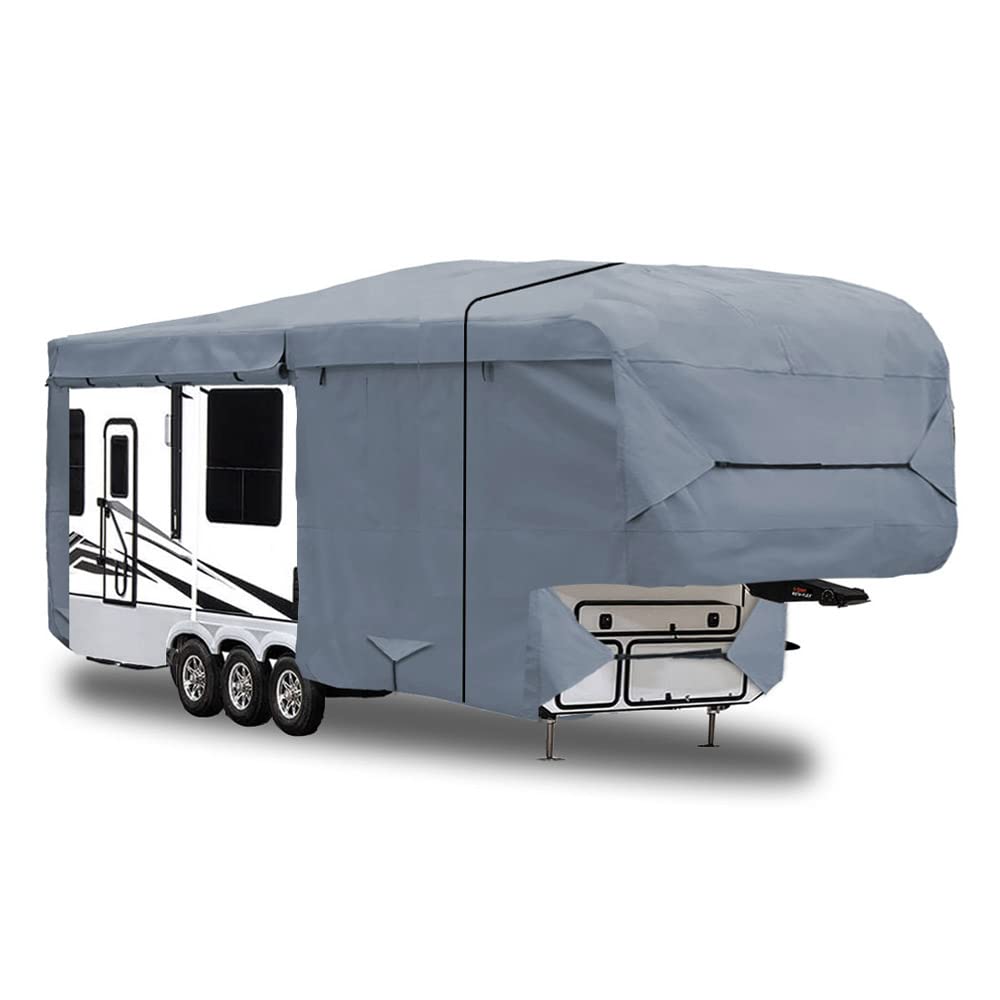 5th Wheel RV Trailer Cover 5 Layers with Windproof Side-Straps Heavy Duty 24' - 26' O218