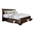 Brown Cherry California King Storage Bed with 4 Drawers M96622