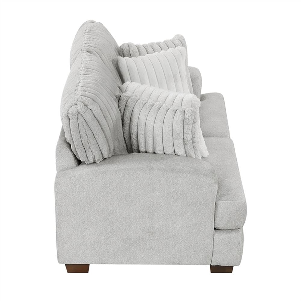 Light Gray Microfiber Upholstered Love Seat I4298