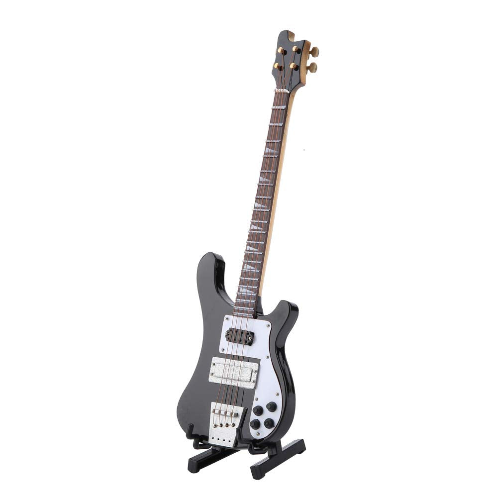 Mini Bass Guitar Replica with Stand H36204