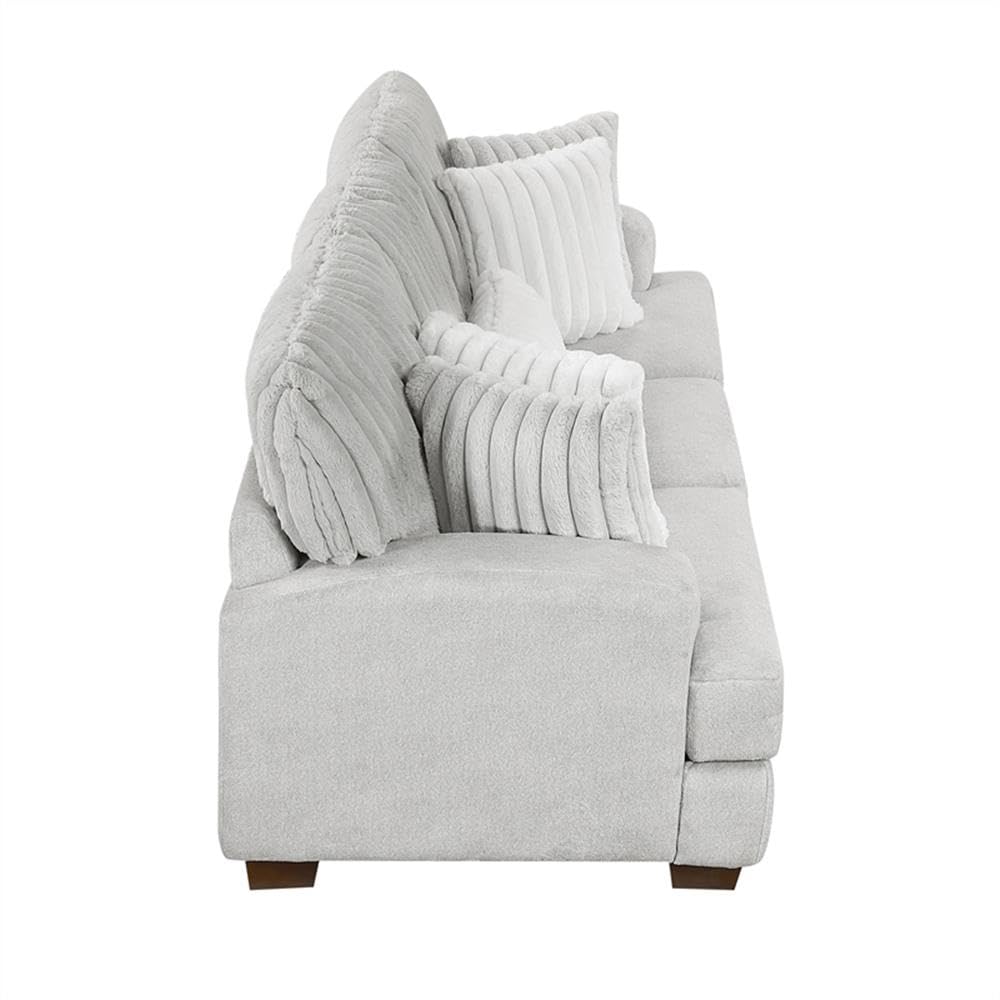 Light Gray Microfiber Upholstered Love Seat I4298