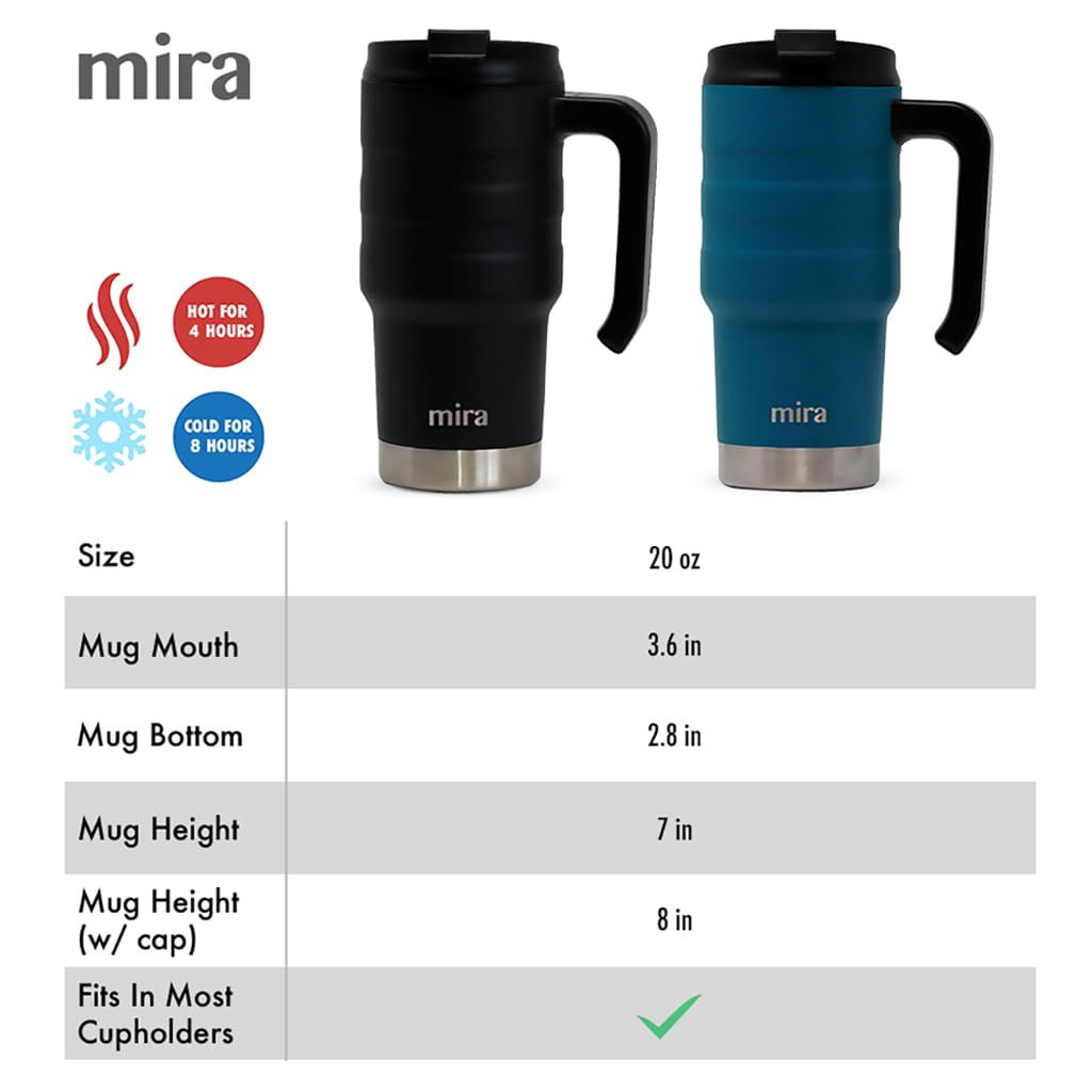 20 oz Insulated Stainless Steel Travel Mug with Flip Lid & Handle Z30991