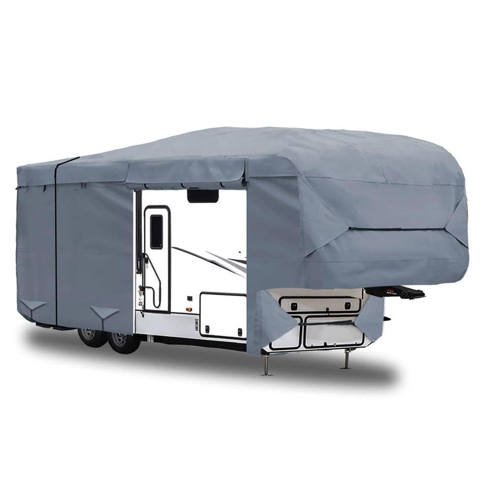 5th Wheel RV Trailer Cover 5 Layers with Windproof Side-Straps Heavy Duty 24' - 26' O218