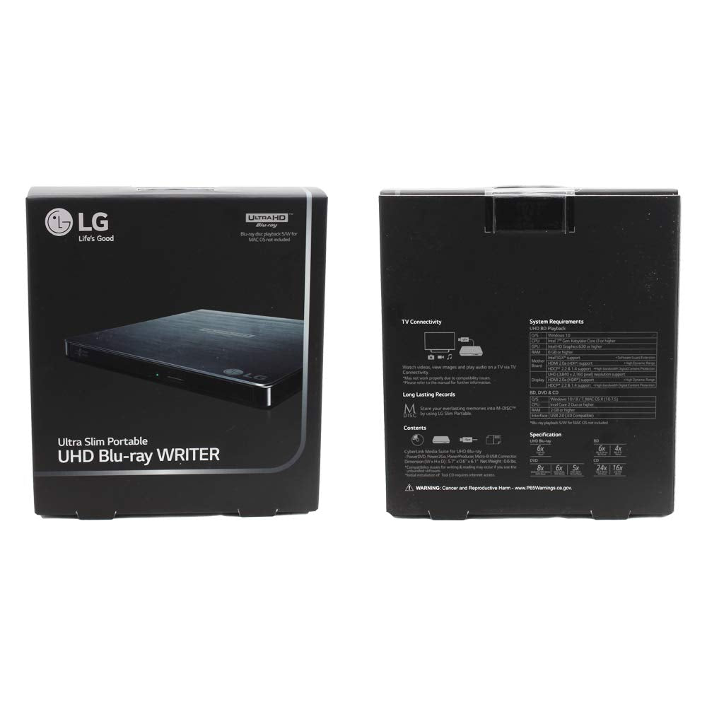 Portable 6X Ultra HD 4K Blu-ray Burner External Drive K2856