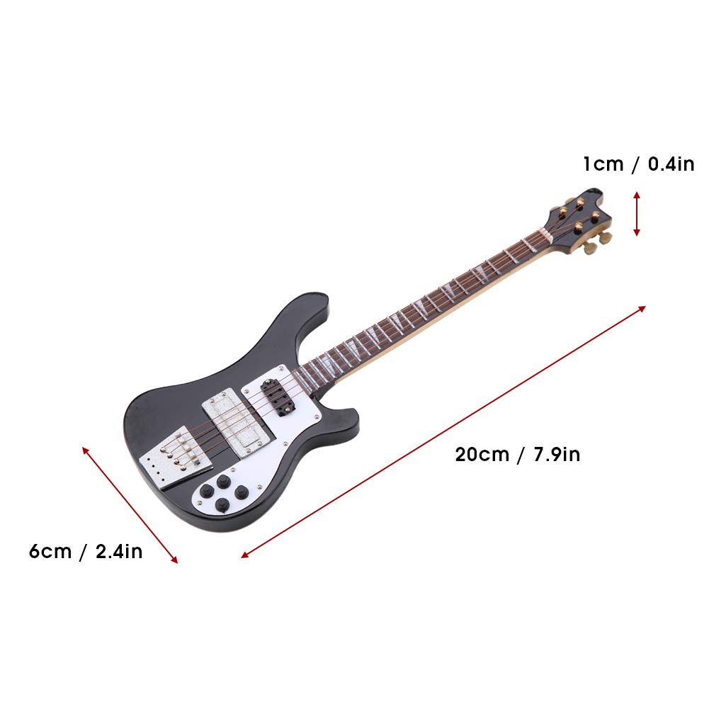 Mini Bass Guitar Replica with Stand H36204