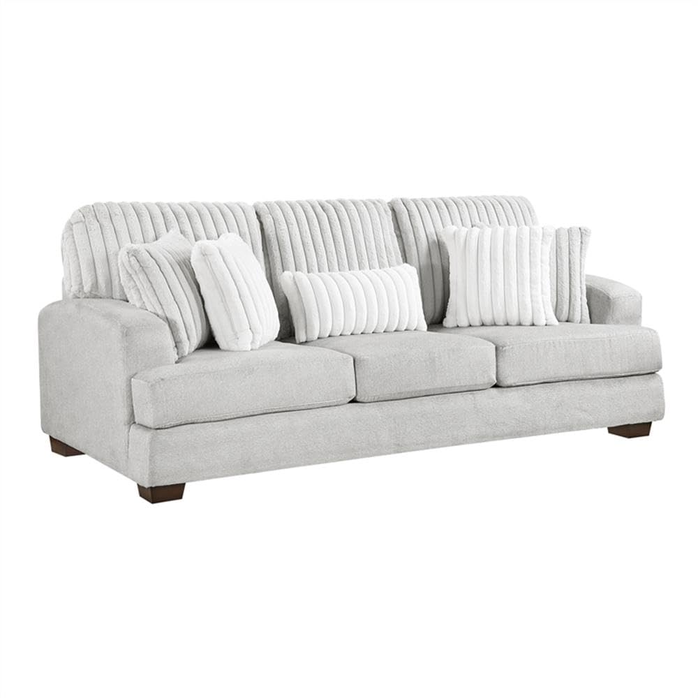 Light Gray Microfiber Upholstered Love Seat I4298