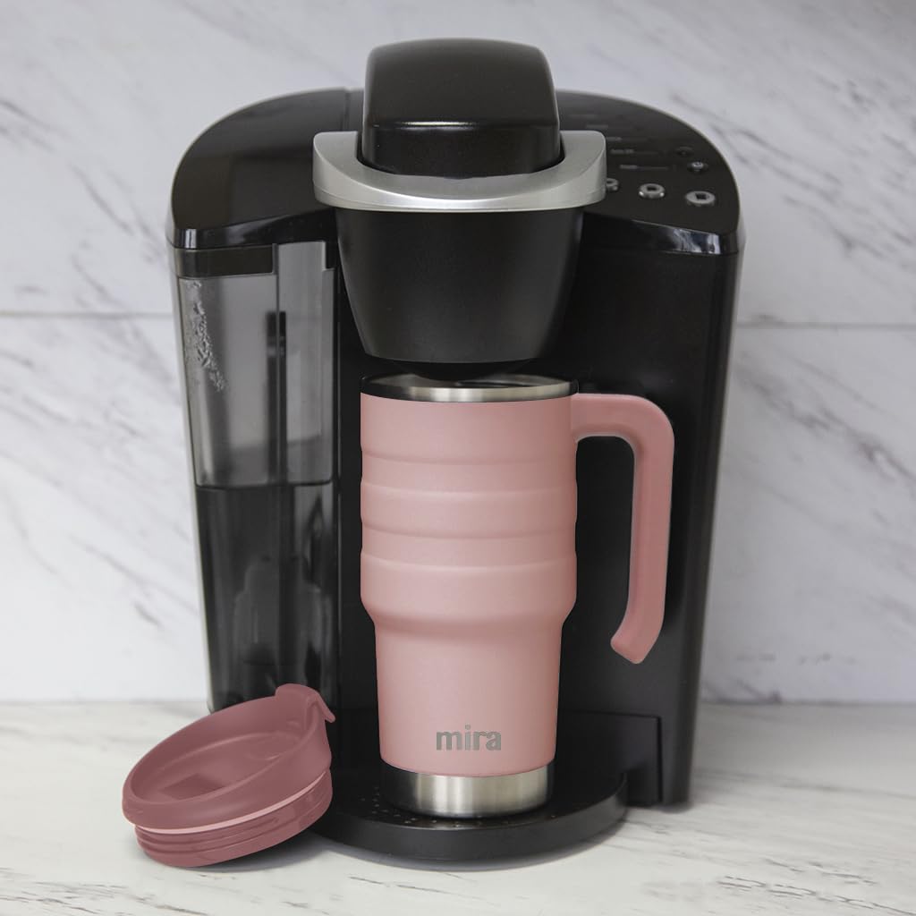 20 oz Insulated Stainless Steel Travel Mug with Flip Lid & Handle Z30991