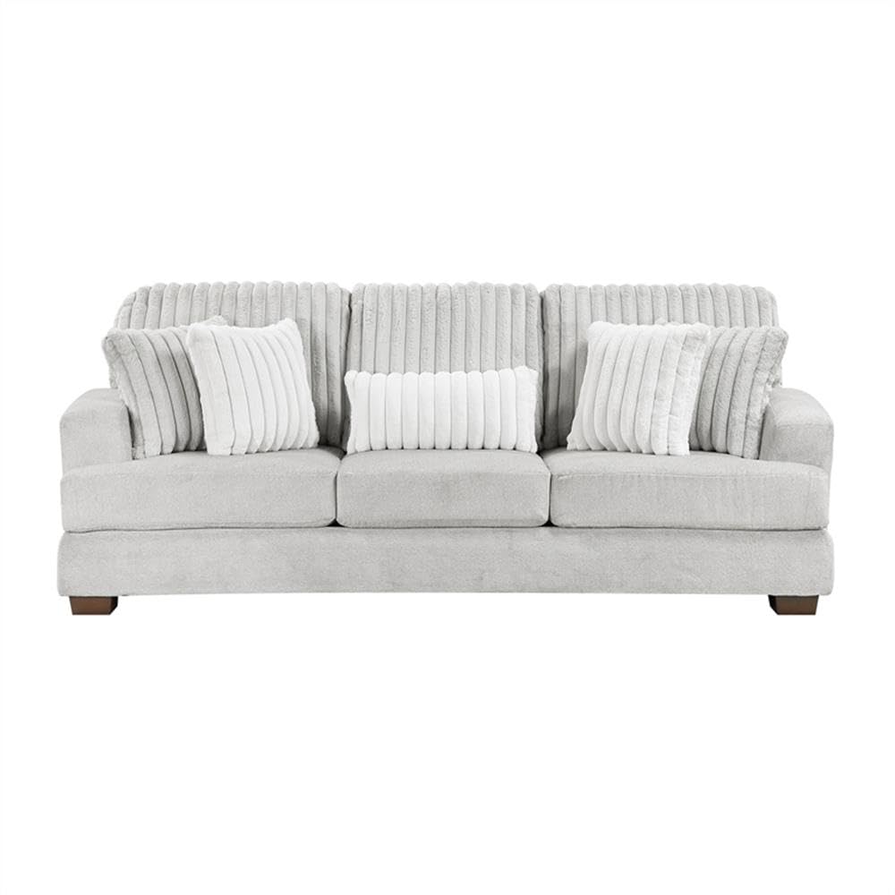 Light Gray Microfiber Upholstered Love Seat I4298