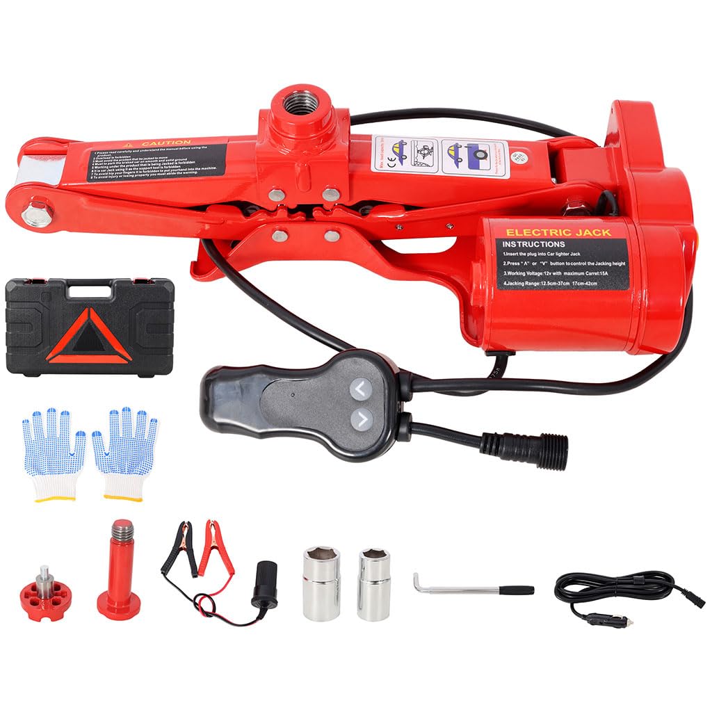 12V 3 Ton Electric Car Jack with Lug Wrench and Carrying Case L316247