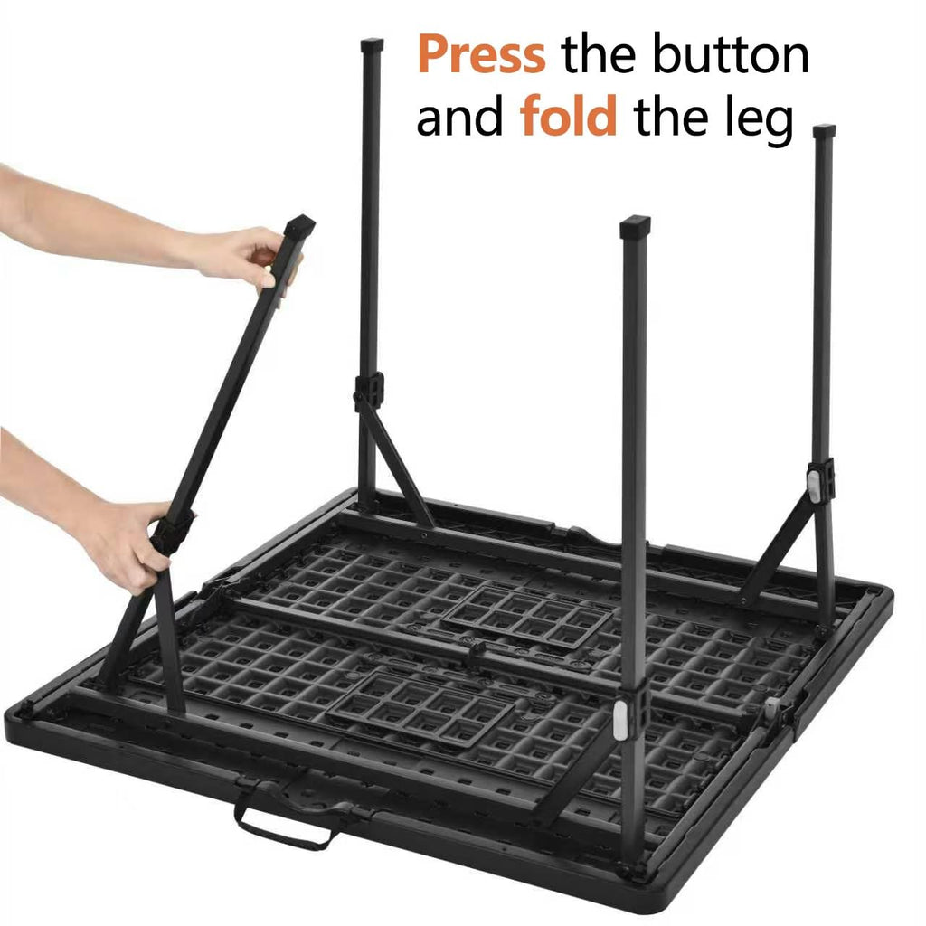 34 inch Black Portable Folding Dining Table E519487