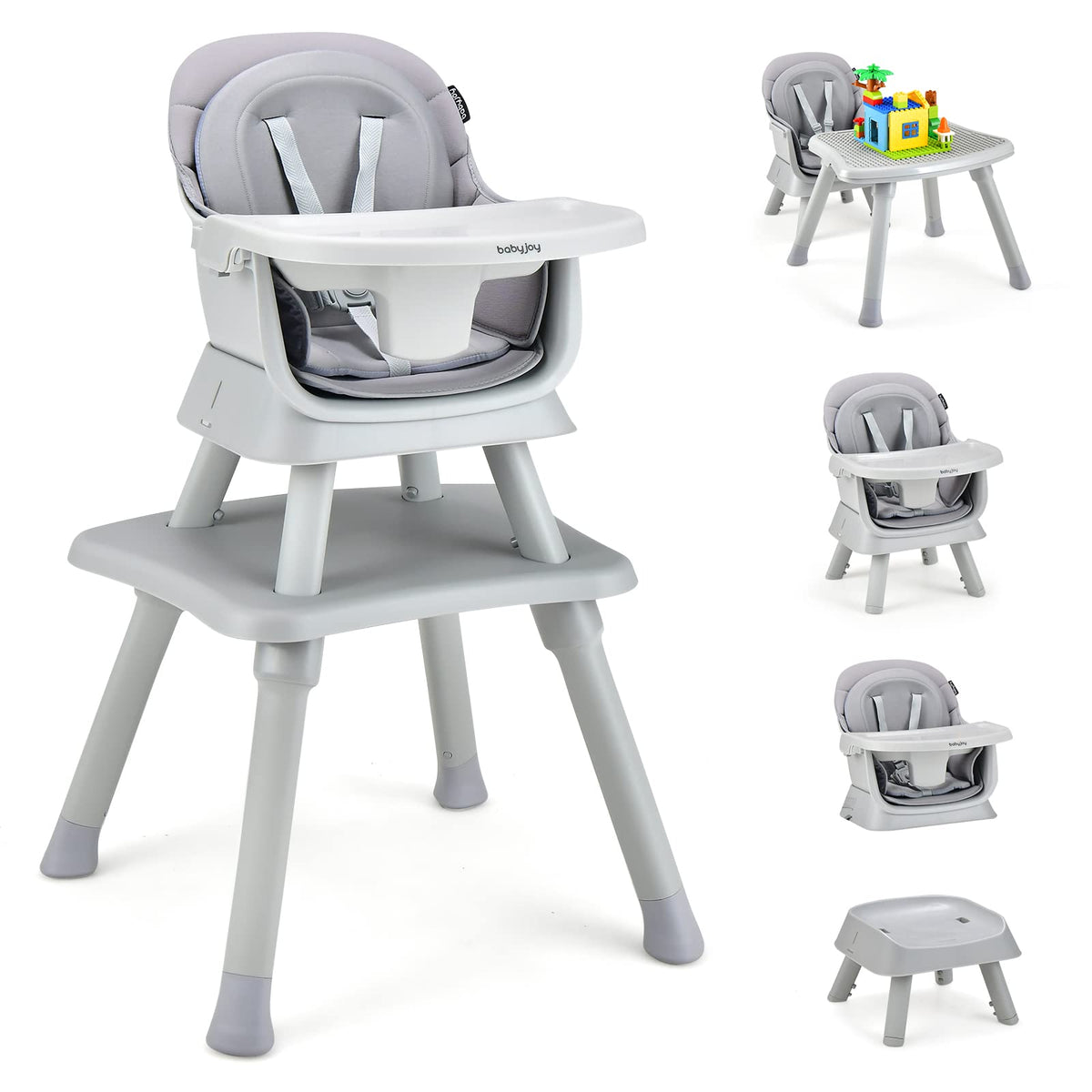 8 in 1 Convertible High Chair with Removable Tray D89393