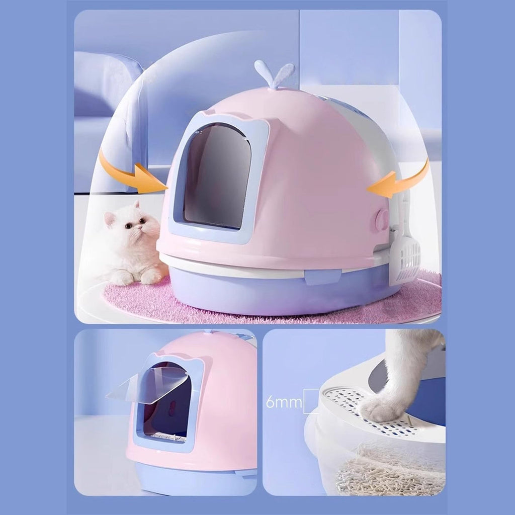 Covered Top Entry Cat Litter Box with Scoop U68226
