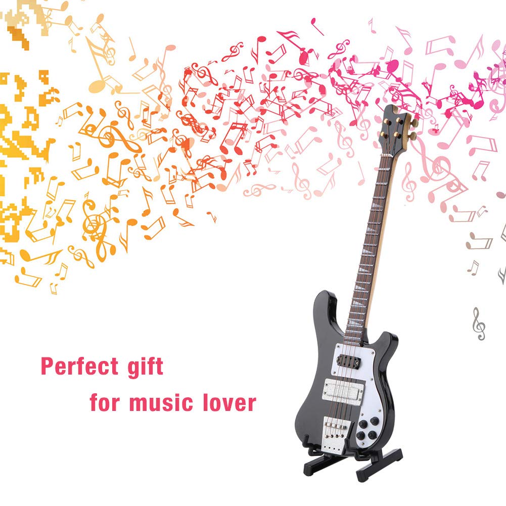Mini Bass Guitar Replica with Stand H36204