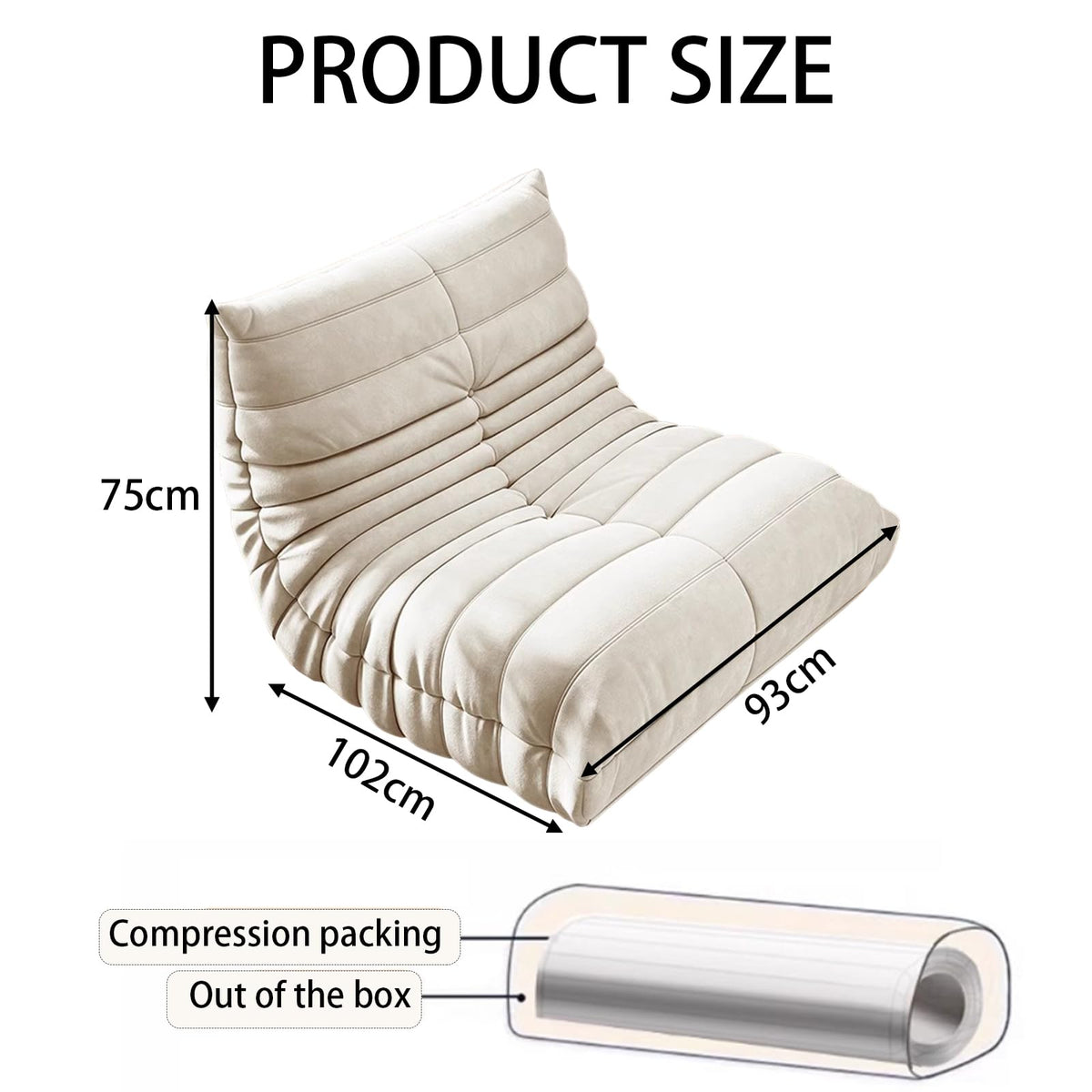 Yellow Memory Foam Bean Bag Sofa Chair V617