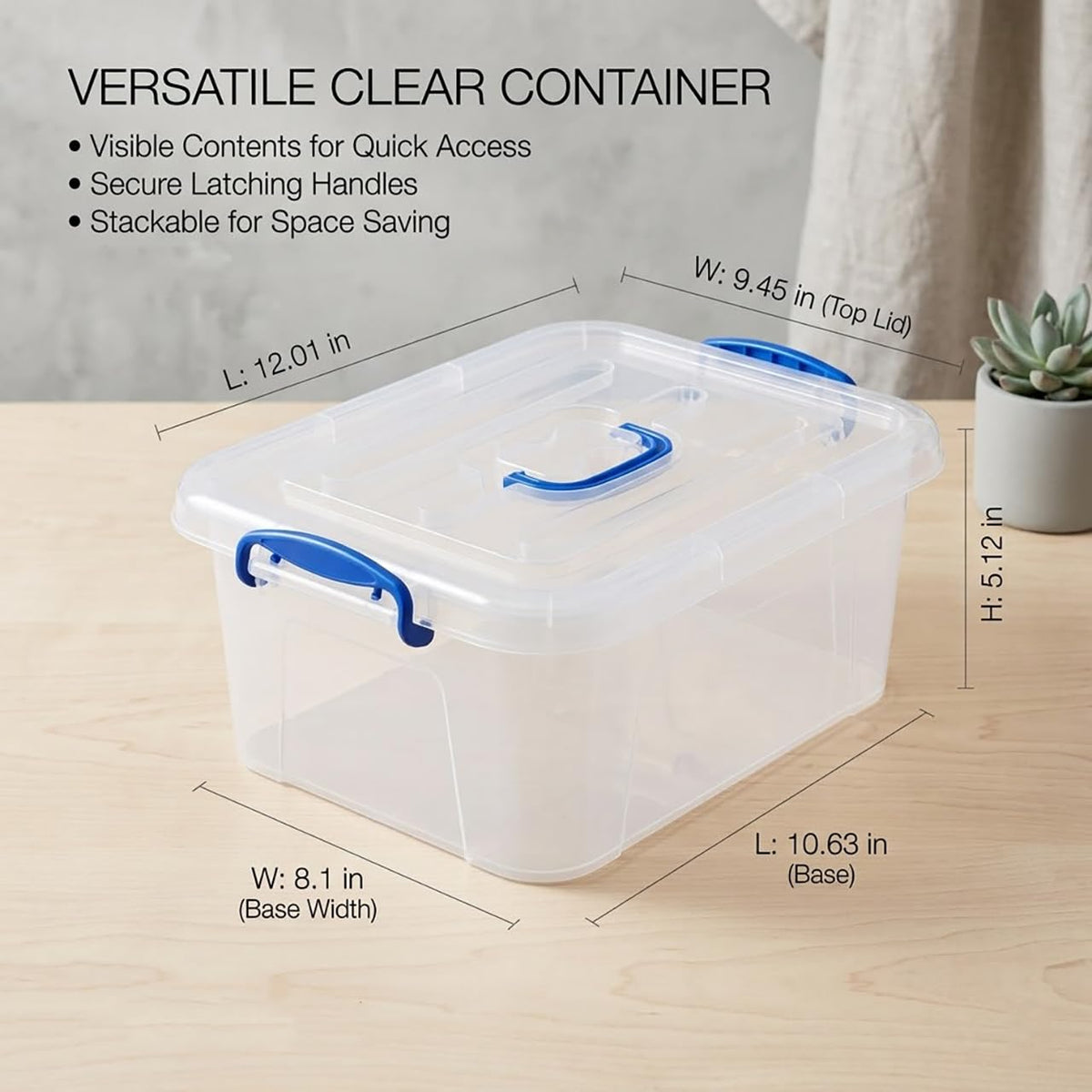 Clear 9 Quart Storage Bins with Lids 2 Pack E780