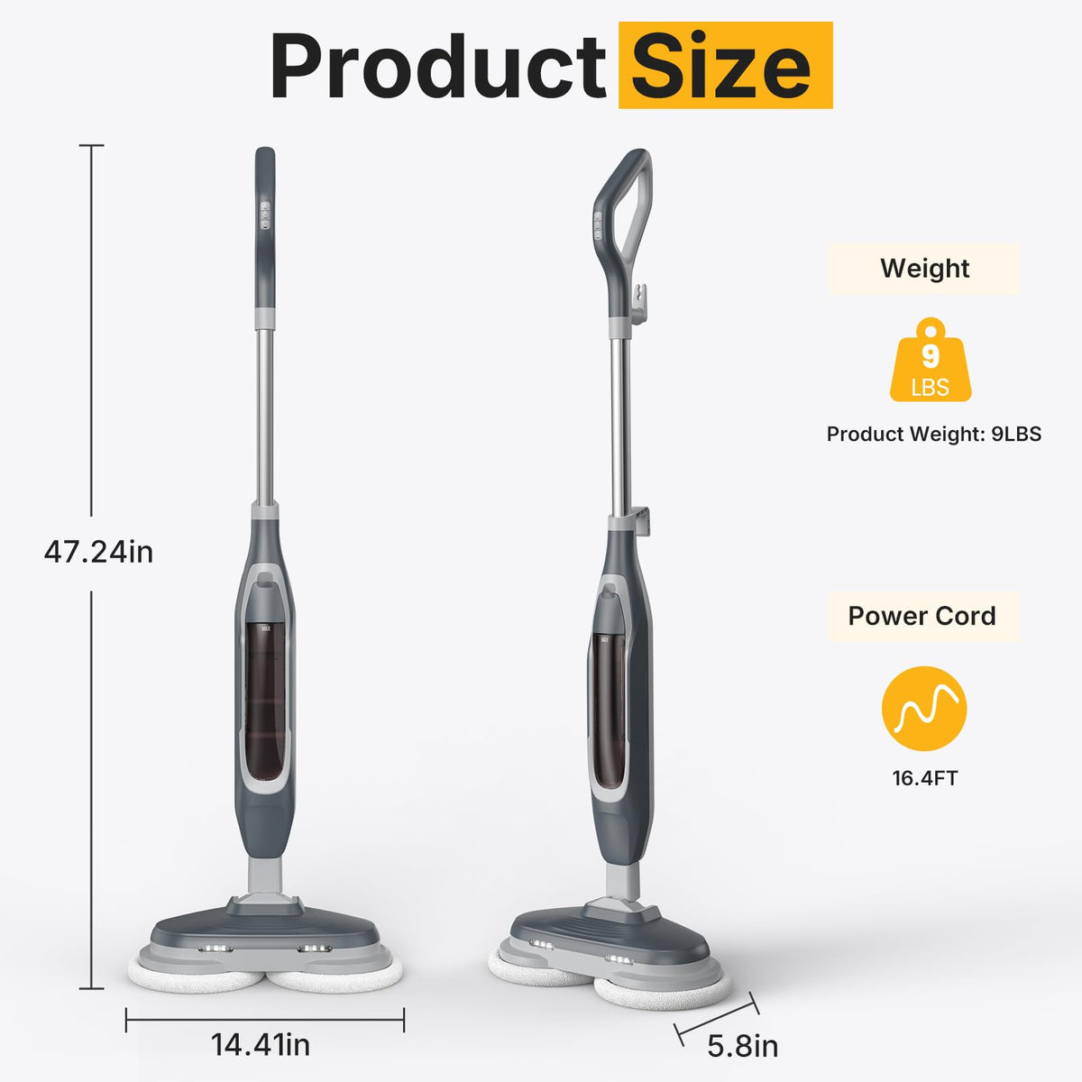 Dual Rotating Scrub & Steam Mop Q49782