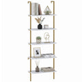 White 5-Tier Ladder Bookshelf G56201