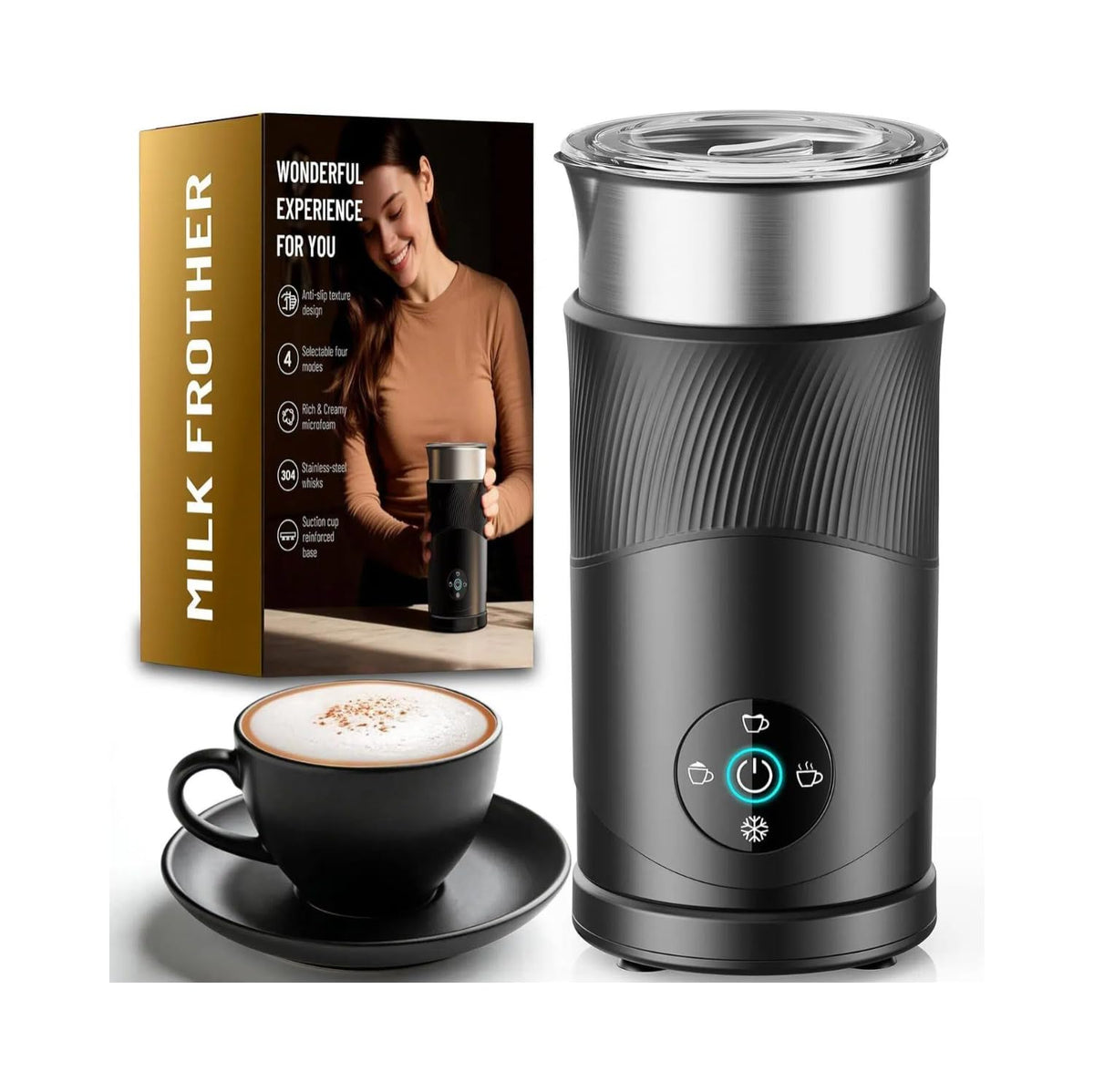 350ml Electric Milk Frother 4-in-1 Hot & Cold Y59949