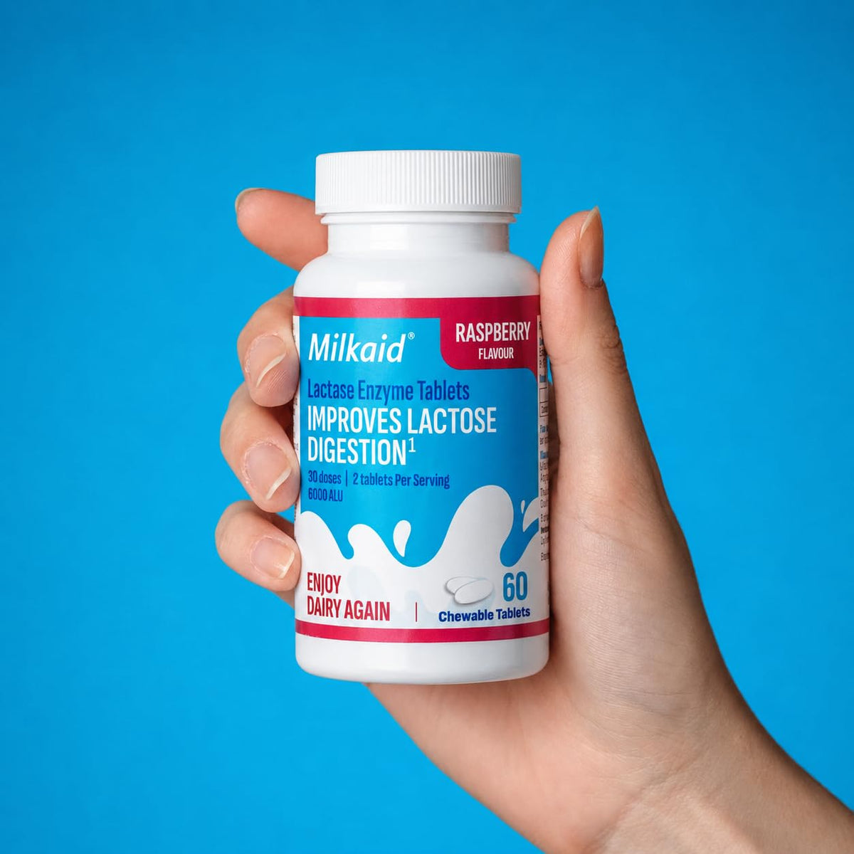 Chewable Lactase Enzyme Tablets 60 Tablets Raspberry B5067