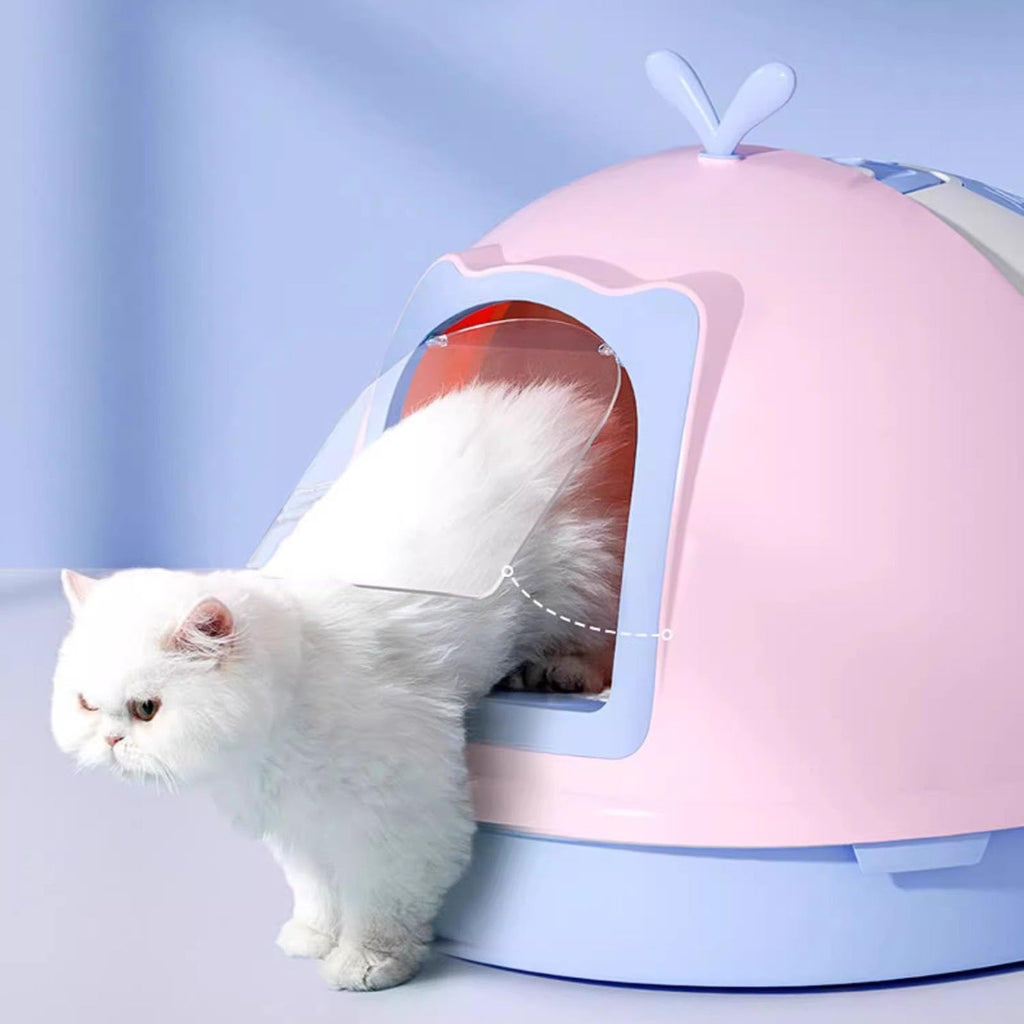 Covered Top Entry Cat Litter Box with Scoop U68226