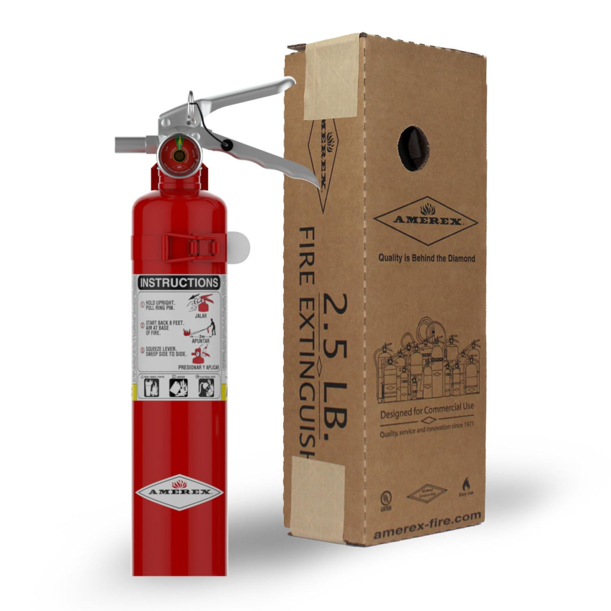 2.5 lb. ABC Dry Chemical Fire Extinguisher with Wall Bracket, 2 Pack Y60254