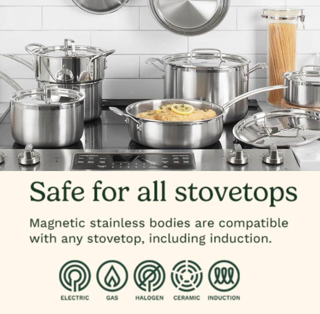 Stainless Steel 12 pc Induction Compatible Cookware Set L93595