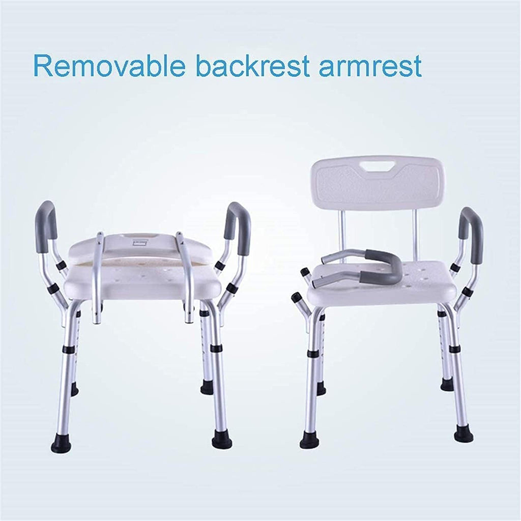 Padded Seat Transfer Bench, Bath Stools, Shower Chair with Arms and Back I409523