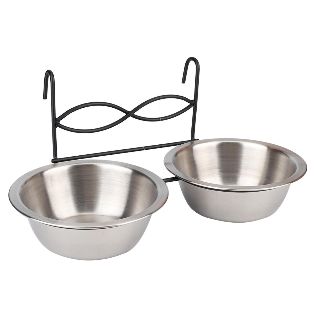 Stainless Steel Hanging Pet Bowls, 2 Bowls 1 Hook X706