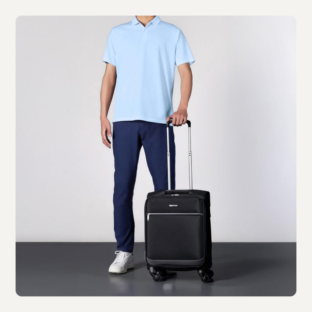 18" Medium Expandable Softside Suitcase with Spinner Wheels, Black Q543861