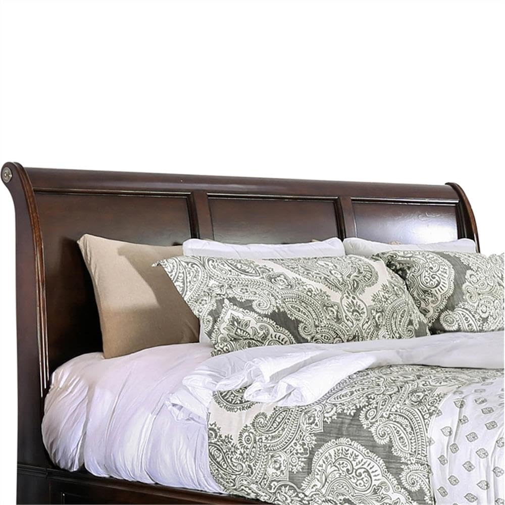 Brown Cherry California King Storage Bed with 4 Drawers M96622