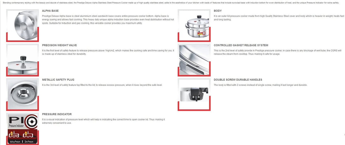 Stainless Steel Pressure Cooker, 2 Liters M661505
