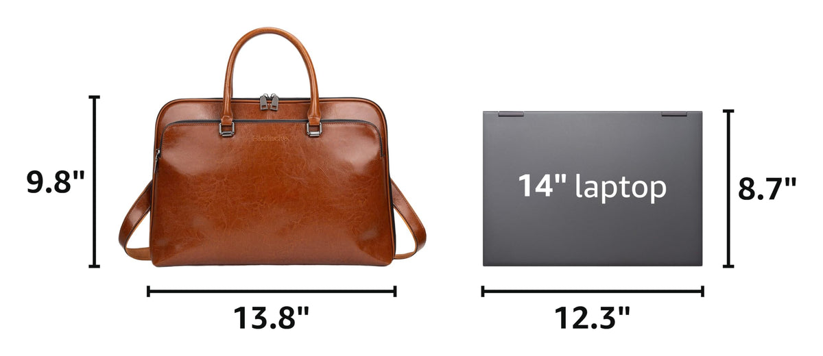 Genuine Leather Laptop Messenger Bag 13.3 15.6 inch E7383