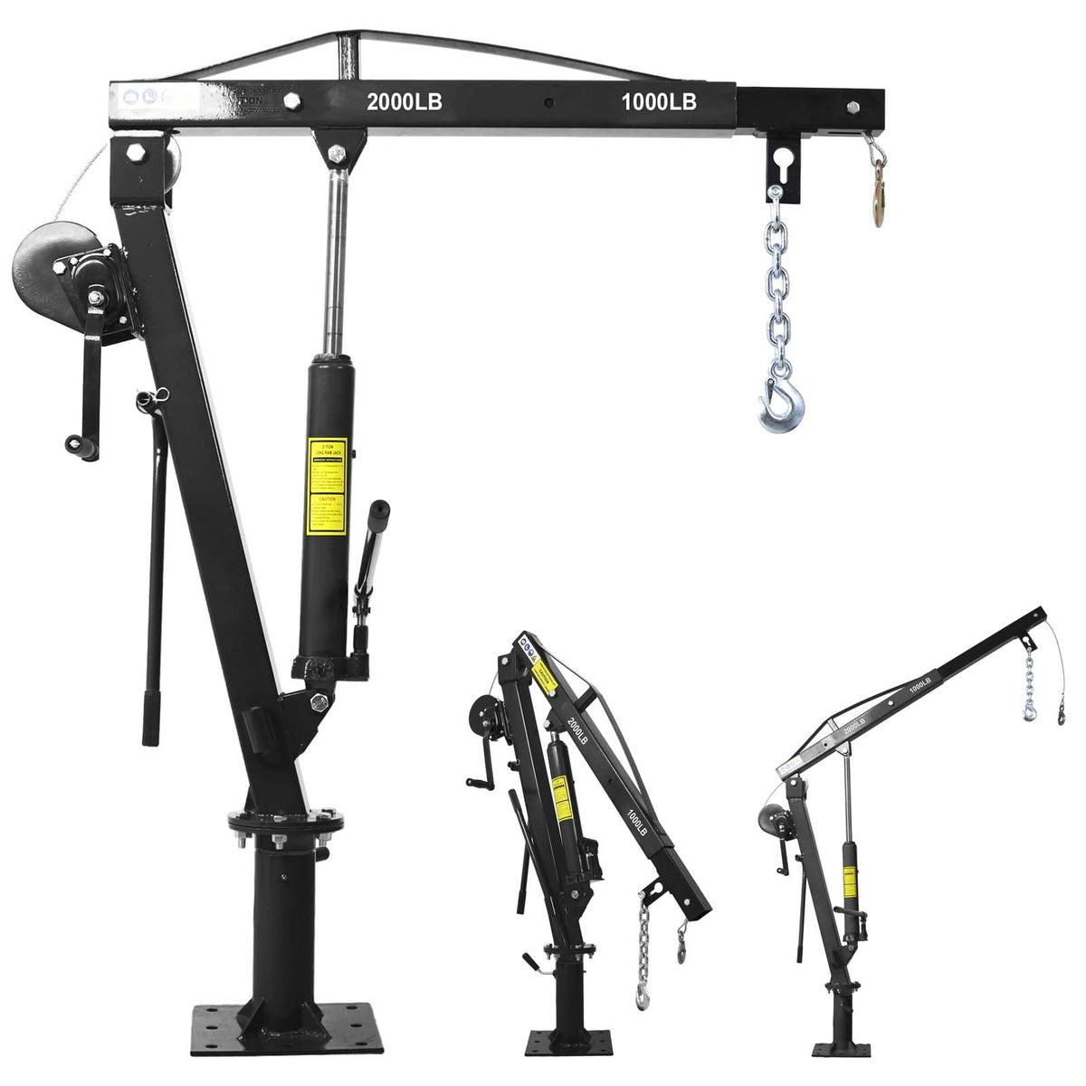 2000 lb Pickup Truck Davit Crane with Hand Winch B936376