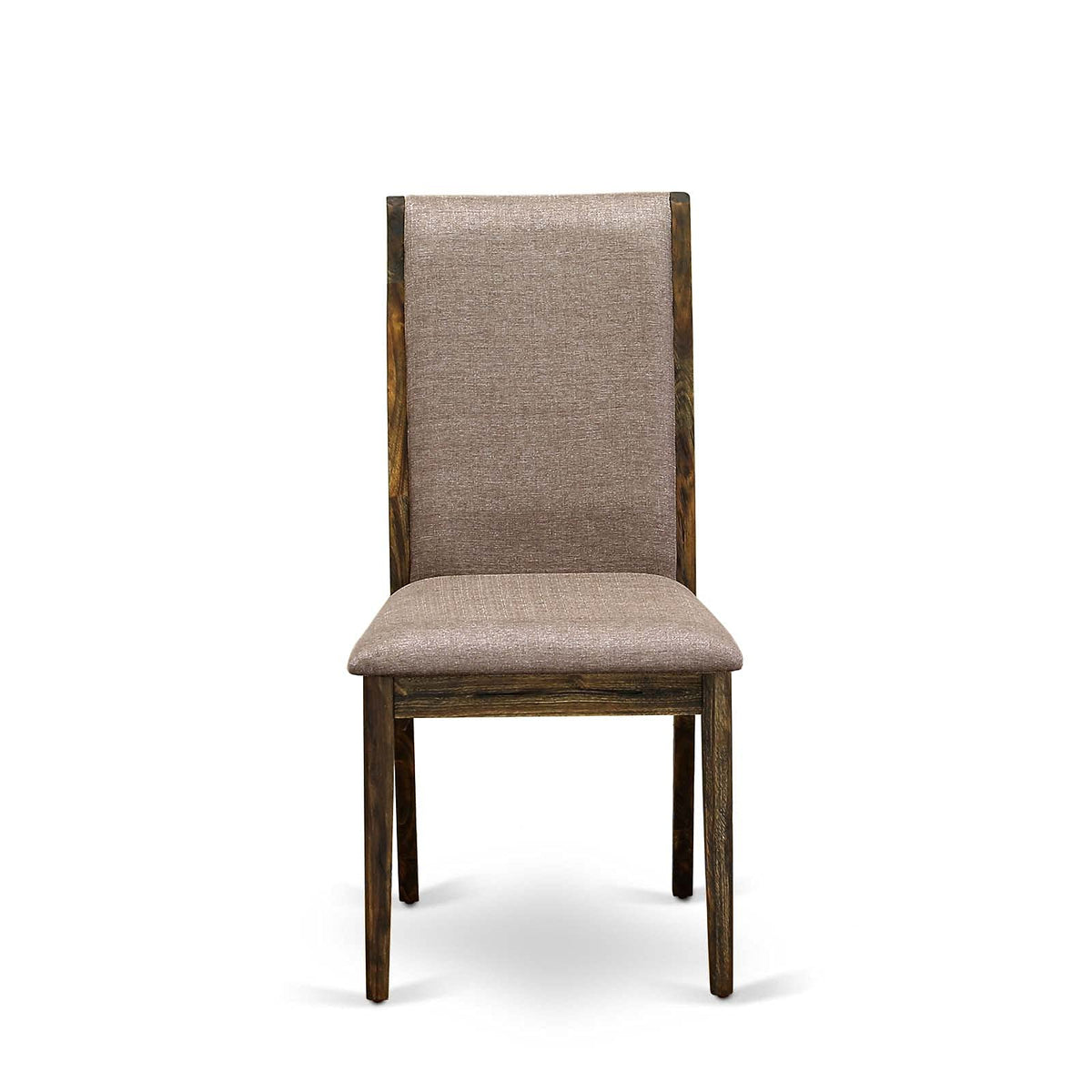 9 Piece Walnut Dining Table Set with Butterfly Leaf and 8 Dark Khaki Linen Fabric Chairs K3591