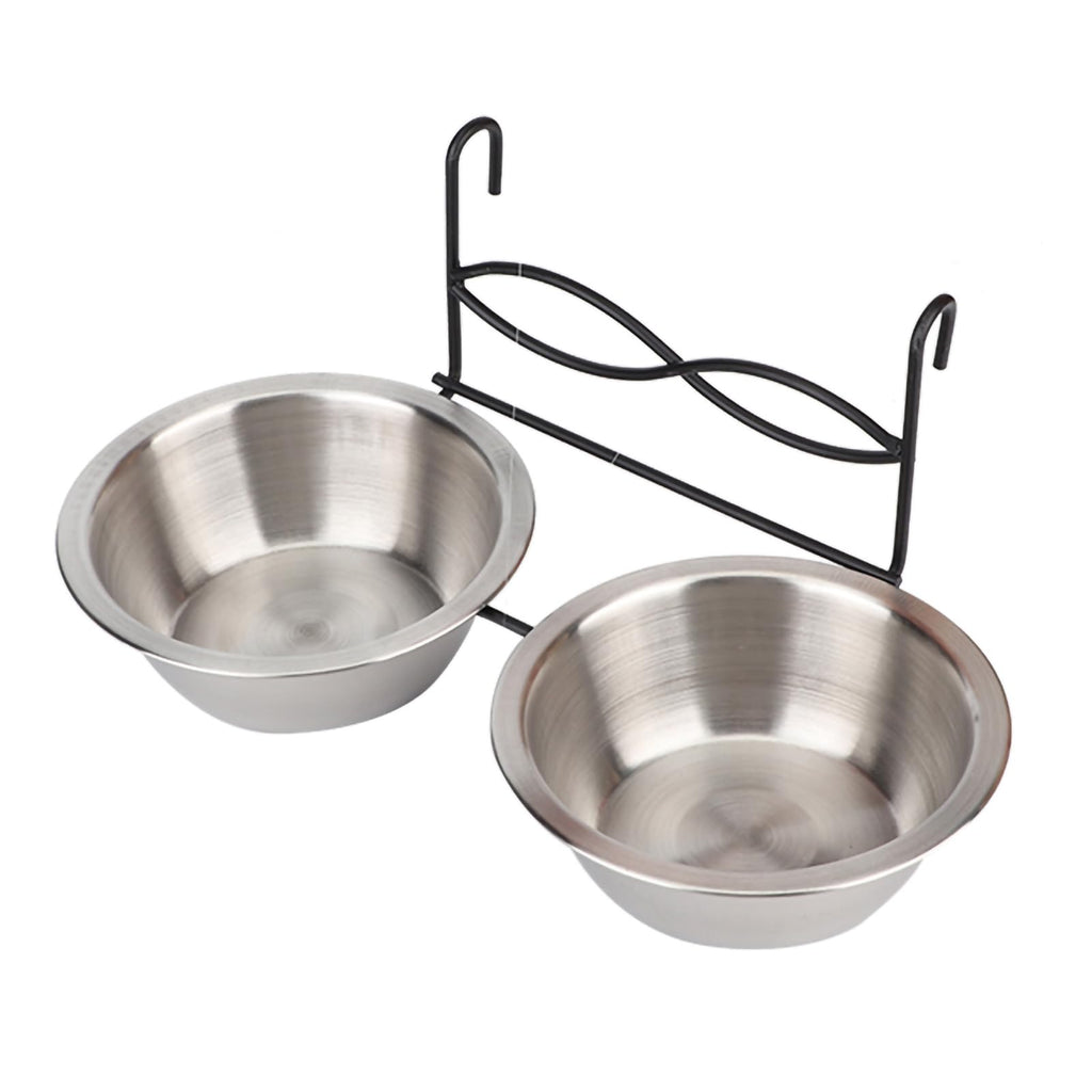 Stainless Steel Hanging Pet Bowls, 2 Bowls 1 Hook X706