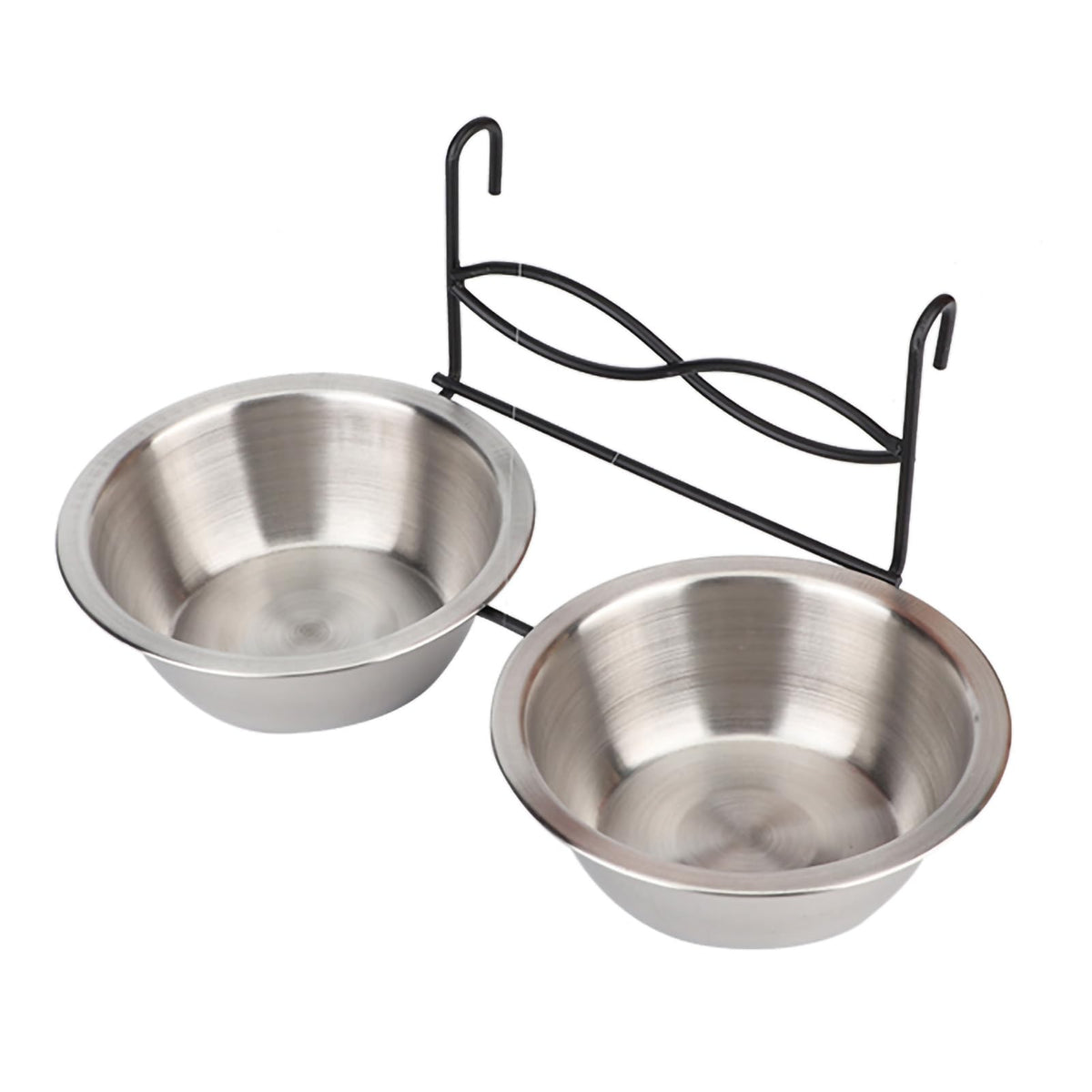 Stainless Steel Hanging Pet Bowls, 2 Bowls 1 Hook X706