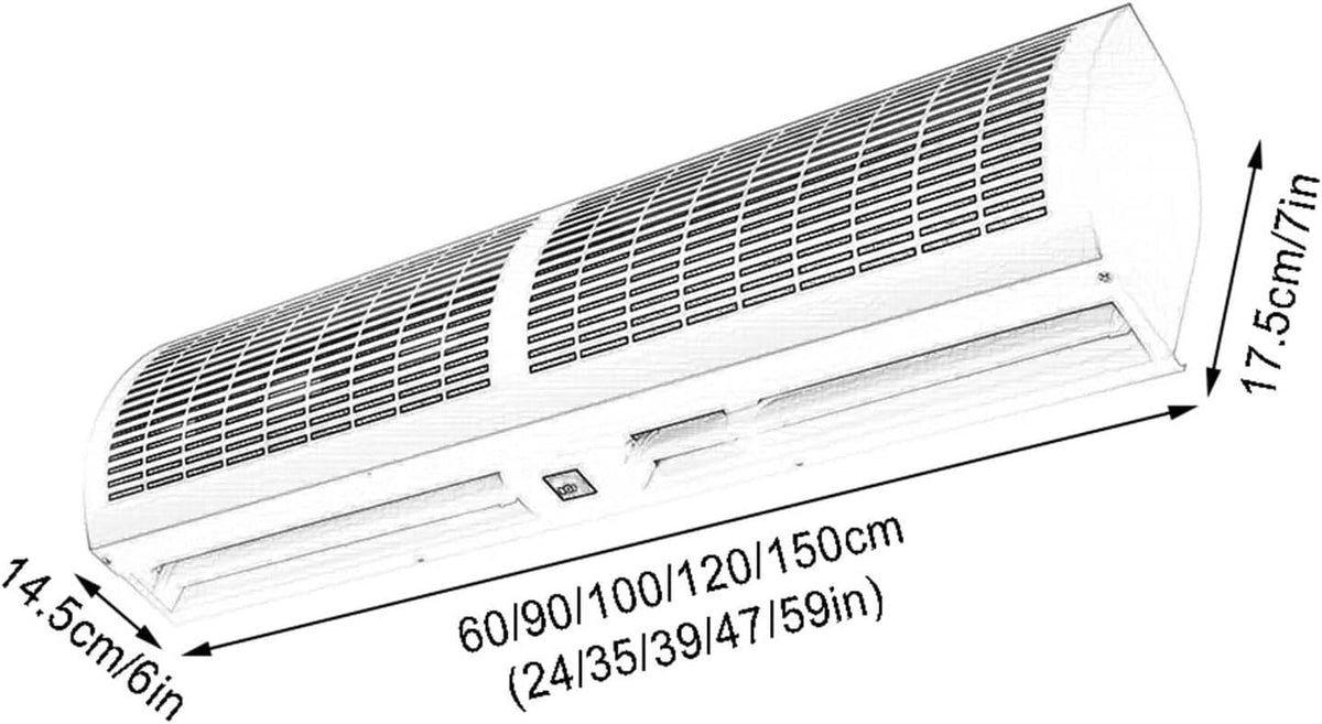 Wall-mounted Air Curtain with Remote Control 90cm M8881