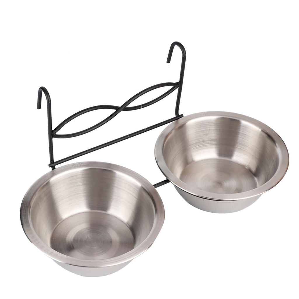 Stainless Steel Hanging Pet Bowls, 2 Bowls 1 Hook X706