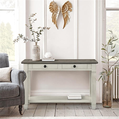 2-Tone Wood Console Table with 2 Drawers Z74216