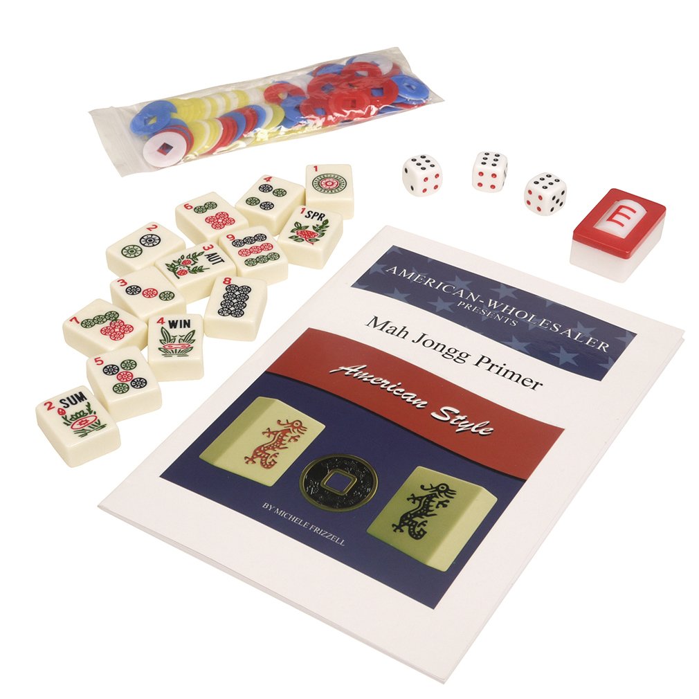 Black Paisley Mahjong Set with Soft Bag, 166 Ivory Colored Engraved Tiles, 4 All-in-One Rack/Pushers R60283