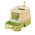 Cat Litter Box with Lid, Top Entry with Scoop, Enclosed Plastic with Drawer I45982