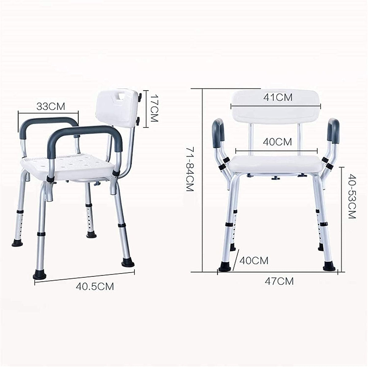 Padded Seat Transfer Bench, Bath Stools, Shower Chair with Arms and Back I409523
