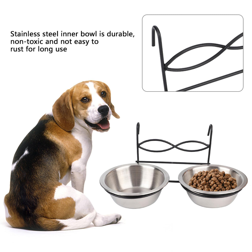 Stainless Steel Hanging Pet Bowls, 2 Bowls 1 Hook X706