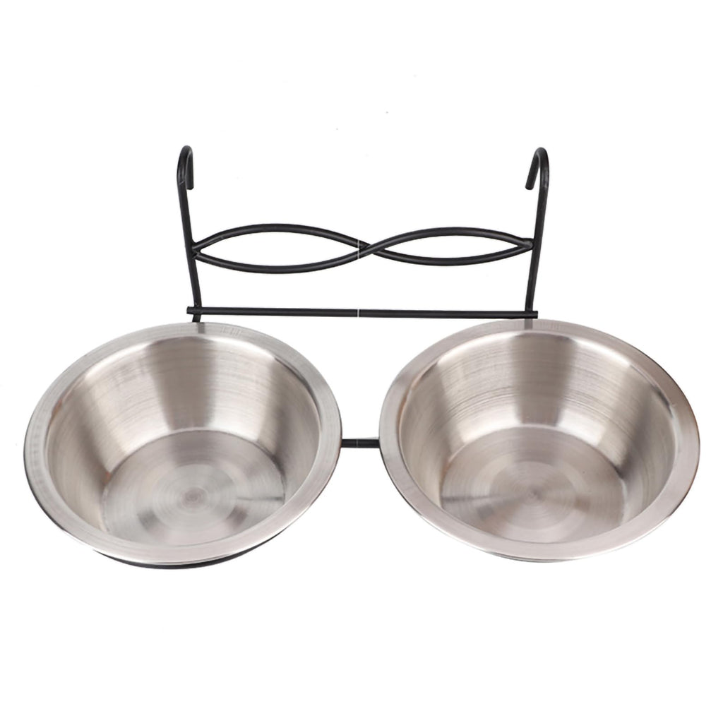 Stainless Steel Hanging Pet Bowls, 2 Bowls 1 Hook X706