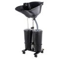 Portable Shampoo Bowl with Electric Pump, 2 Buckets, Adjustable Height T96721