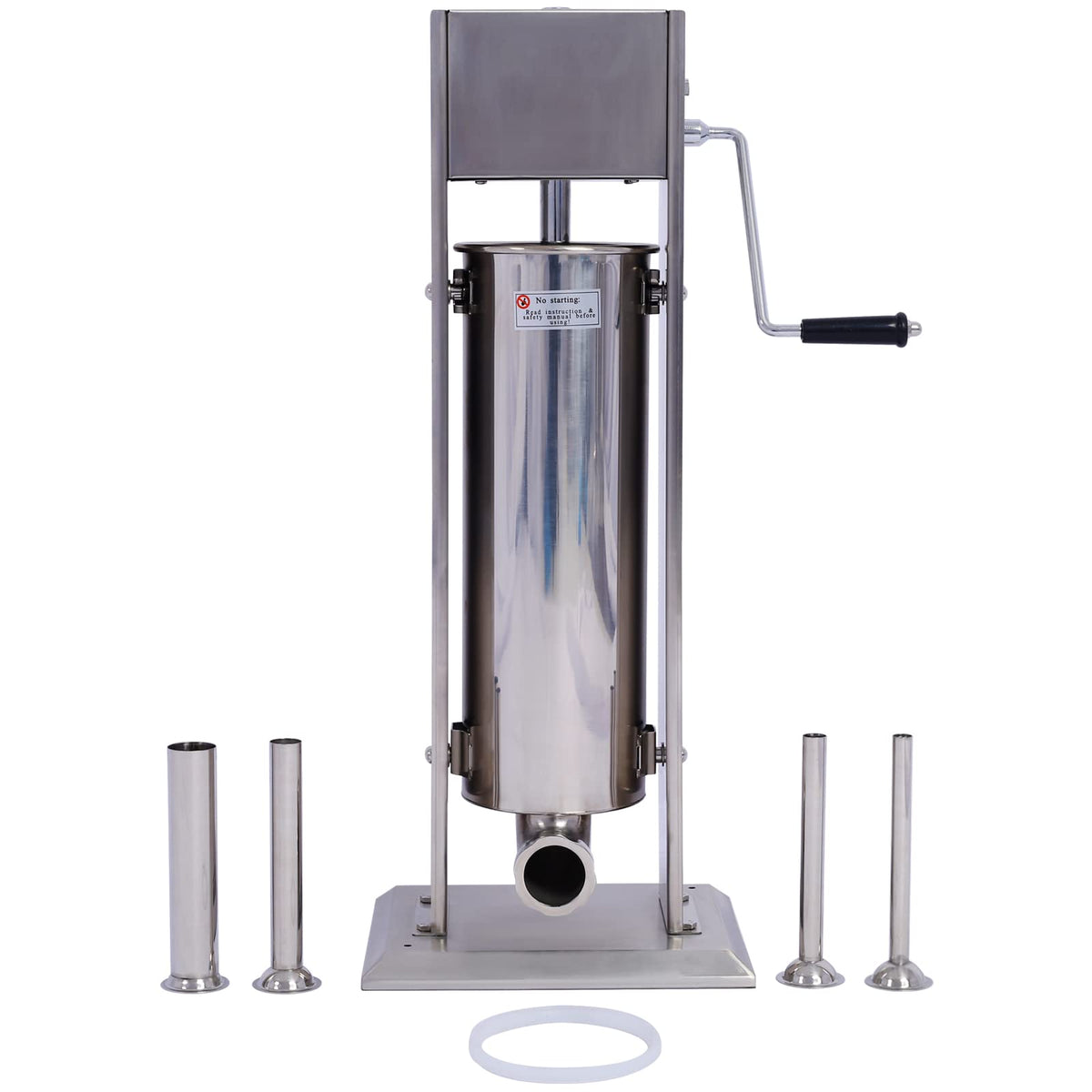Stainless Steel 15LB Sausage Stuffer with 4 Stuffing Tubes Q9644