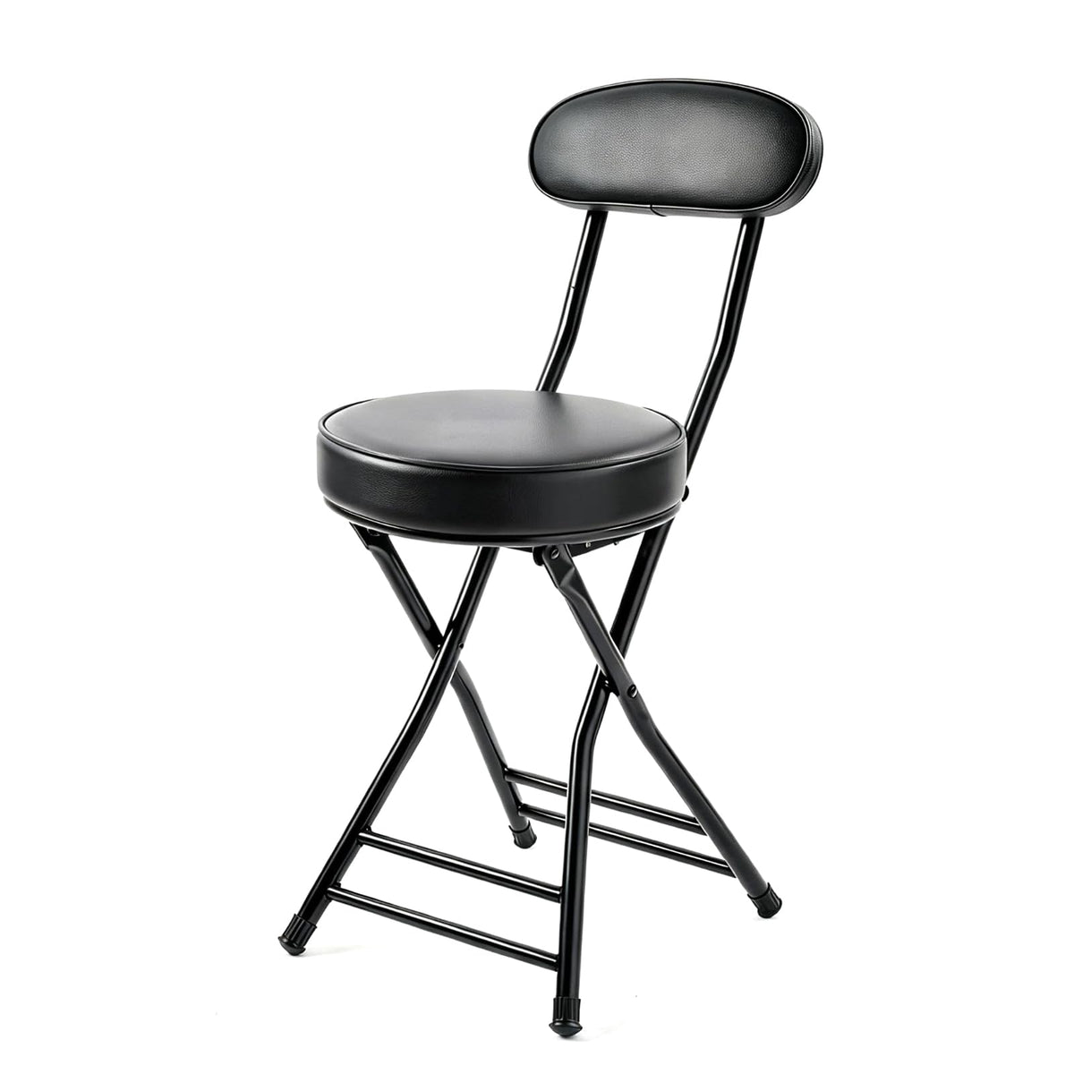 Cushioned Black Folding Stool M45443